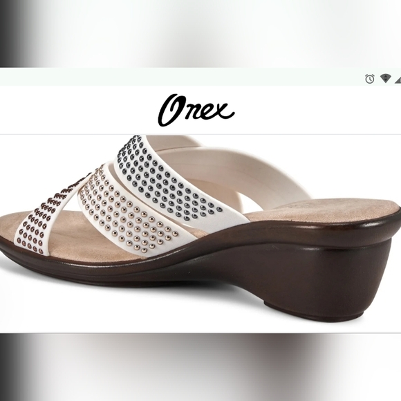 NEW Onex Women's White Studded Sandals - Picture 7 of 7